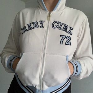 vintage baby girl ytk fleece zip up sweater